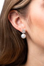 Starlight Earrings, 18k White Gold with South Sea Pearls & Diamonds